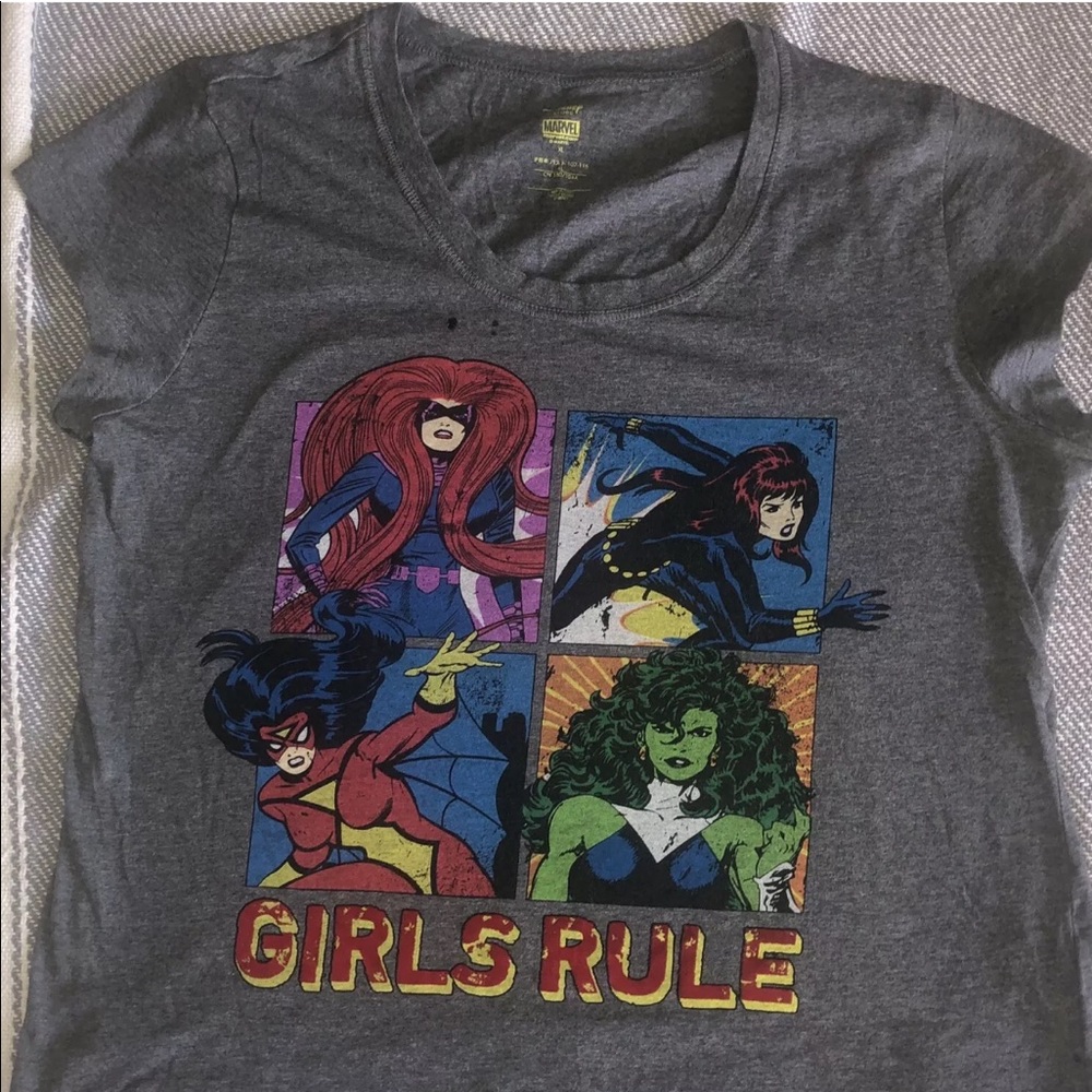 Disney Marvel Japan Store Rare Graphic S/S Grey T